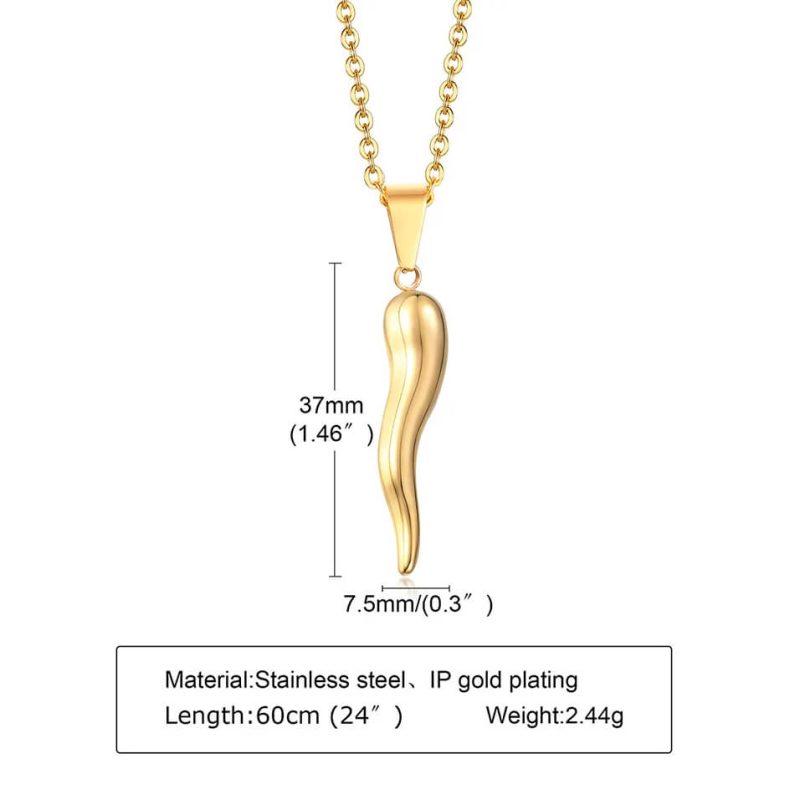 Gold Italian Horn Necklaces for women