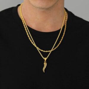 italian horn necklace for men